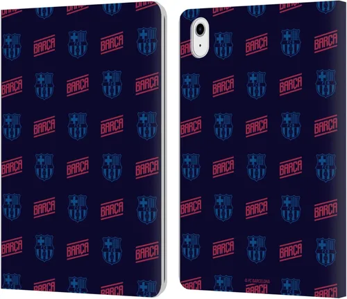Vista 9 de Head Case Designs Officially Licensed FC Barcelona Logo and Pattern Forca Barca Leather Wallet Case Compatible with Apple iPad Air 11