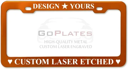 Vista 8 de Marco para placa de matrícula personalizado, grabado a láser, Rosado