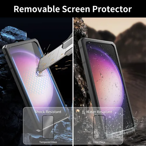 Vista 6 de Funda de fibra de carbono de lujo con funda de aluminio para Samsung Galaxy S22+ Plus, funda protectora militar a prueba de golpes con protector