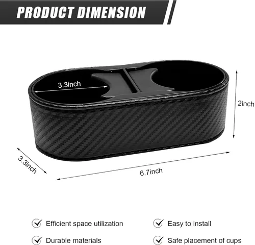 Vista 2 de Portavasos para automóvil, soporte doble para bebidas, organizador de consola central multifuncional, 3 x 7 x 2 pulgadas, organizador de bebidas