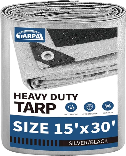 Vista 32 de TARPAL Lona 4x8 Pies Lonas Pequeñas Resistentes Impermeables 10mil Cubierta Protectora Multiusos Impermeable, Protección contra la Nieve o los Rayos