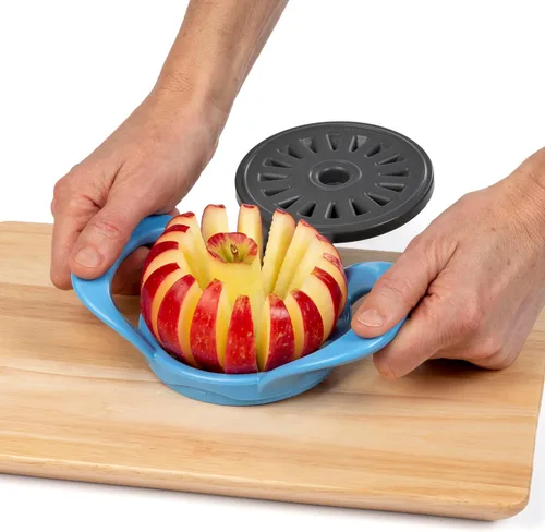 Vista 4 de PrepWorks by Progressive - Cortador y descorazonador fino de manzana de 16 rebanadas apto para lavavajillas con cubierta de seguridad adjunta