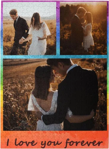 Vista 17 de Rompecabezas personalizados de fotos de 300/500/1000 piezas, rompecabezas personalizados para adultos, familia, cumpleaños, boda, amigos