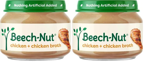 Vista 10 de Tarros de comida para bebés de carne de Beech-Nut, puré de pollo y caldo de pollo, 7 g de proteína, comida para bebés etapa 1 para bebés de 4 meses
