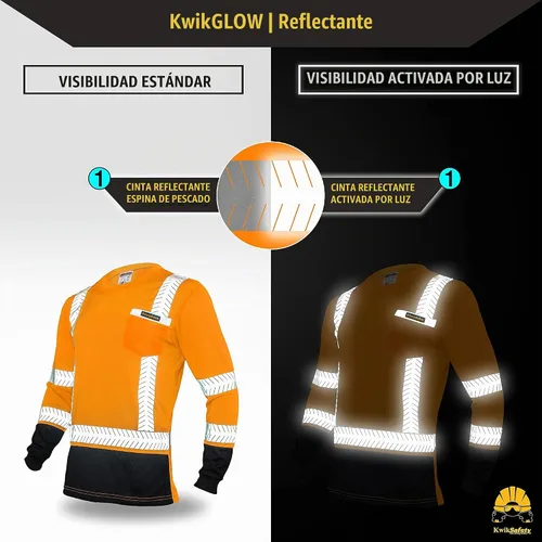 Vista 4 de KwikSafety Premium Long Sleeve Safety Shirts Class 3 ANSI OSHA Hi Vis PPE
