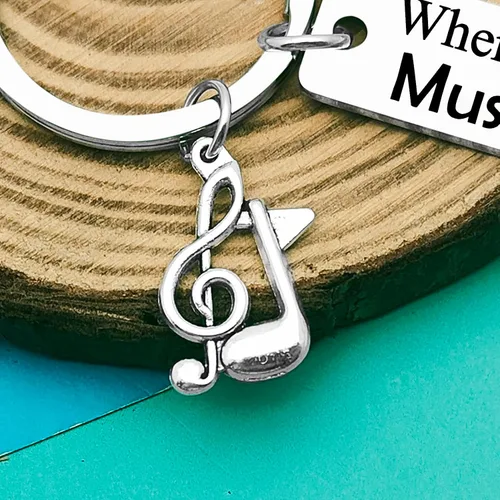 Vista 3 de Llavero de música para amantes de la música, regalos para mujeres y hombres, llavero de nota musical, regalo para profesores de música, regalo