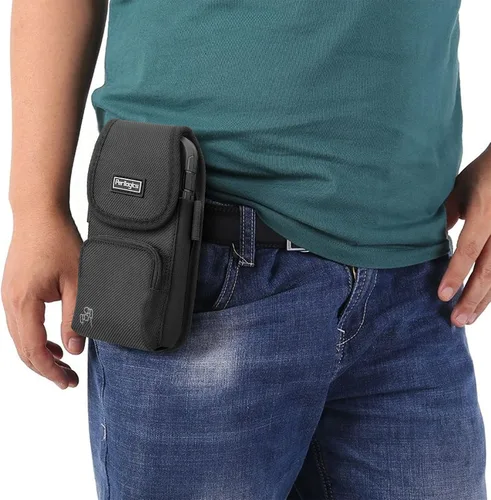 Vista 2 de Perilogics Funda de nailon para cinturón de teléfono celular compatible con iPhone 17 Pro Max, 16 Pro Max, 16 Plus, 15 Pro Max, 15 Plus, 14 Pro Max
