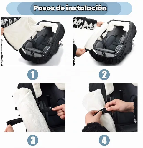 Vista 6 de Cubierta de asiento de coche de bebé, cubierta universal de asiento de coche de invierno para niños y niñas
