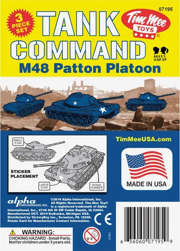 Vista 6 de TimMee - Tanques de juguete para hombres de plástico del ejército - Azul WW2 3pc - Hecho en Estados Unidos