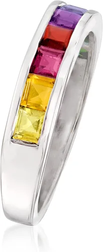 Vista 3 de Ross-Simons 0.90 ct. t.w. Multi-Gemstone Ring in Sterling Silver