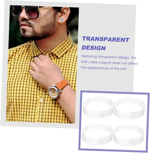 Vista 5 de BESTYASH Collar de plástico para hombre, 100 unidades de estancias de cuello para camisas para camisas de vestir