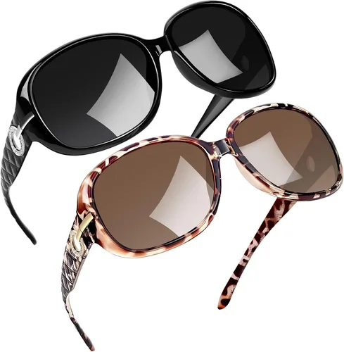 Vista 29 de Joopin Oversized Rectangle Sunglasses UV400 Protection Shades for Women Negro