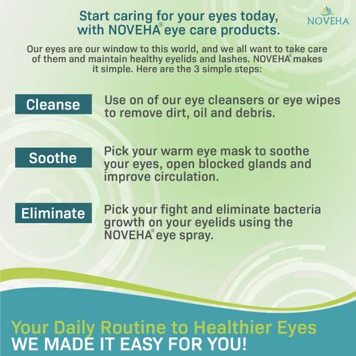 Vista 7 de NOVEHA 60 toallitas secas – Toallitas limpiadoras diarias de ojos y nasales suaves e hipoalergénicas – Eliminación de maquillaje – Calma, alivia