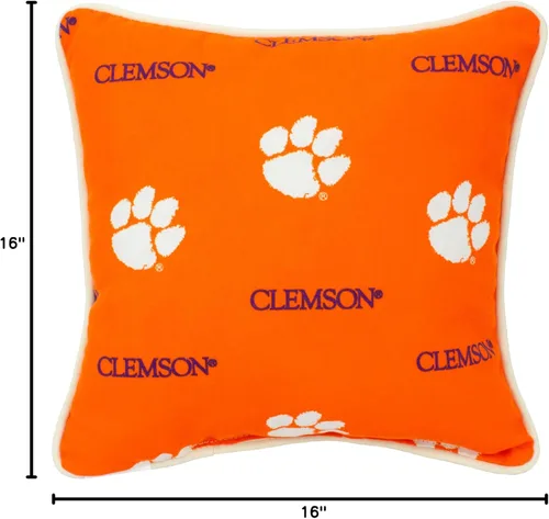 Vista 7 de College Covers Almohada decorativa para exteriores, 16 x 16 pulgadas, Tigres de Clemson Clemson Tigers