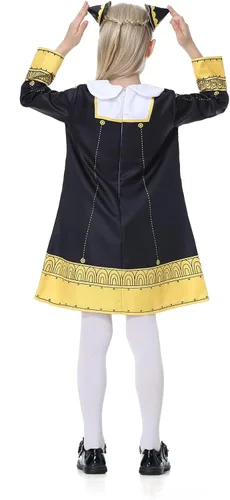 Vista 3 de Anya Forger - Disfraz de cosplay de espía Anya Forger Shool, vestido de uniforme de Halloween Anya con tocado y medias