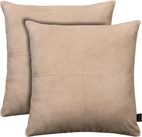 Vista 106 de Funda de almohada de piel de cordero – Funda de cojín decorativa para sofá – Fundas para sala de estar y dormitorio, 22 x 22 pulgadas – Paquete de 2