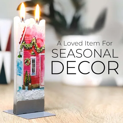 Vista 8 de Vela plana hecha a mano, murciélagos de Halloween, velas de otoño, velas decorativas pintadas a mano, sin perfume, vela de 2 mechas resistente al