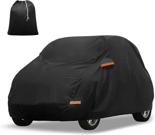 Vista 24 de X AUTOHAUX Funda de coche para Mini Cooper 2DR 2002-2021 210D-PU para exteriores, cubierta completa para todo tipo de clima, con cremallera