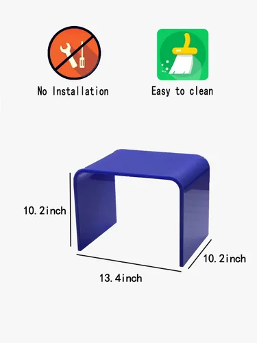 Vista 2 de Taburete de acrílico de 13" de ancho para niños pequeños, soporte para plantas, multiusos como taburete resistente al agua para la ducha, taburete