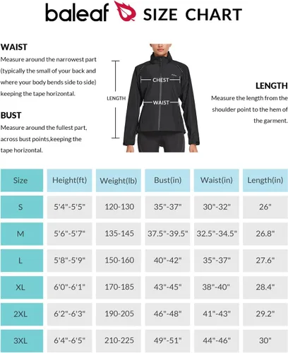 Vista 6 de BALEAF Chaquetas impermeables para mujer, cortavientos resistentes al viento, para correr, ligeras, reflectantes, plegables, con capucha