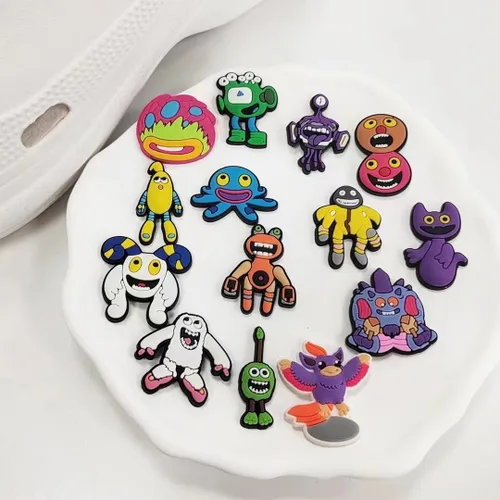 Vista 3 de Dijes para zapatos de juego, 15 unidades, diseño de monstruos