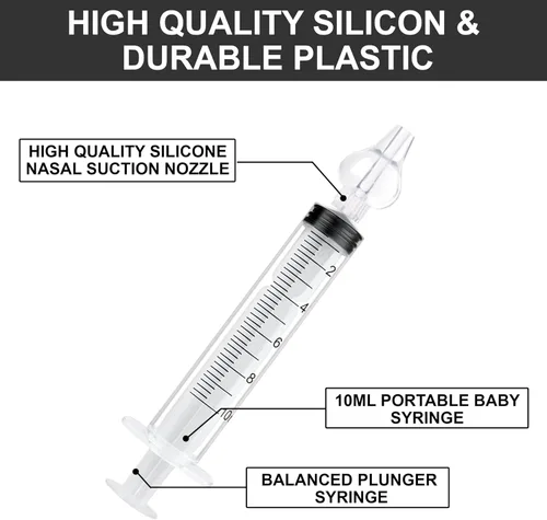 Vista 2 de Aspirador nasal para bebés, 1 paquete, 4 piezas, aspirador nasal de silicona seguro y reutilizable para recién nacidos, eliminación de moco infantil