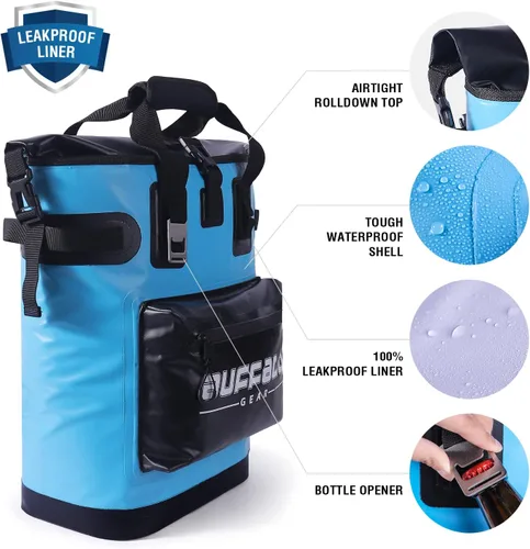 Vista 3 de Buffalo Gear Mochila enfriadora de 18 L, 30 L, a prueba de fugas, para camping, enfriador, enfriador, para picnic, playa, senderismo, parque, pesca