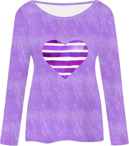 Vista 3 de SYlibes Camiseta para mujer, divertida sudadera con cuello en U con estampado gráfico, manga larga, suéter para invierno 2023, otoño e invierno