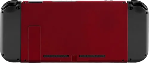 Vista 7 de EXtremeRate - Carcasa de repuesto para consola Nintendo Switch con función atril, carcasa JoyCon no incluida, Rojo escarlata