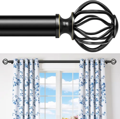 Vista 10 de Barras de cortina de bronce para ventanas de 28 a 48 pulgadas (2.3-4 pies), barra de cortina ajustable de 1 pulgada, barras decorativas