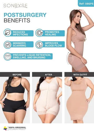 Vista 5 de Sonryse Fajas Colombianas Post Surgery Compression Garment Stage 2 Faja Lipo BBL
