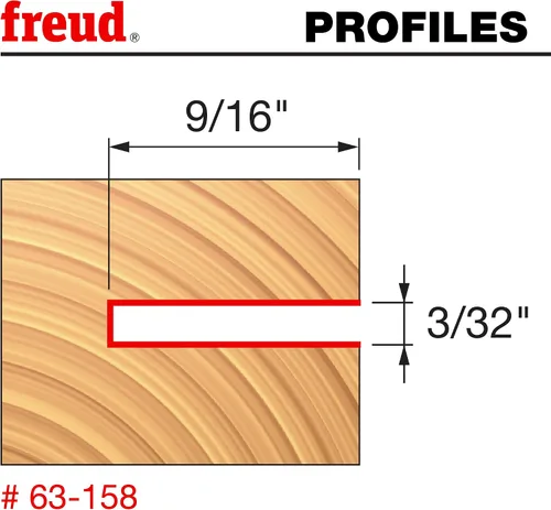 Vista 2 de Set de cortadoras con ranura de 9/16 de profundidad 1/8" Carbide Height, 16000 Max RPM - For T-moldings, Spline, Tongue & Groove Joints - Silver