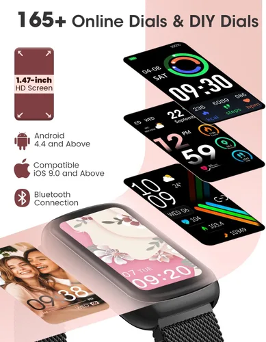 Vista 7 de DEKELIFE Monitor de actividad física, relojes inteligentes para mujeres/hombres, reloj con monitor de frecuencia cardíaca 24/7 con monitor de sueño