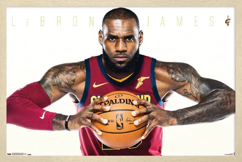 Vista 7 de Trends International NBA Cleveland Cavaliers - Lebron James Wall Poster, 14.725" x 22.375", Barnwood Framed Version Versión enmarcada Barnwood