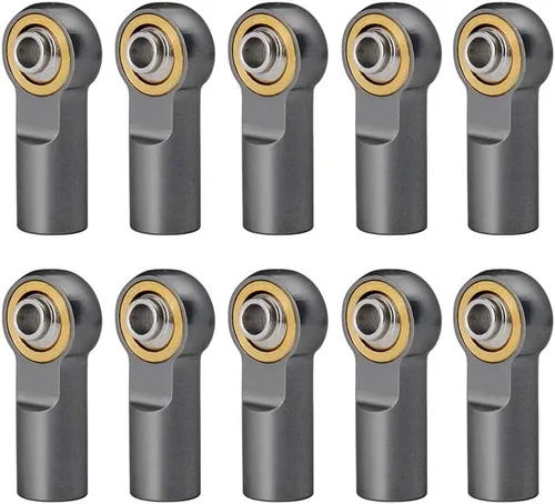 Vista 6 de QUE-T 10pcs Metal Link Rod End M4 Ball Joint Head para RC Crawler Car (negro)