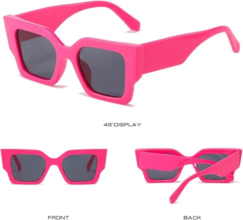 Vista 7 de ADE WU Gafas de sol cuadradas de moda para mujer, montura cuadrada, gafas de sol de moda para mujer