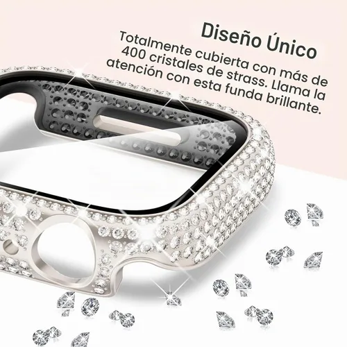 Vista 7 de KADES Bling Four-Leaf Clover Band for Apple Watch Bands Women's Wear Starlight/Iridescent