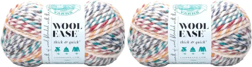 Vista 87 de Lion Brand Yarn - Ovillo de lana Wool-Ease Thick & Quick color fuerza aérea Super Bulky Wool Acrylic Blend Fiber for Soft Hats, Sweaters, Chunky