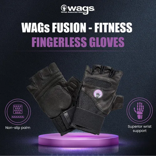 Vista 2 de Guantes de muñeca asegurados estilo Fusión - Guantes acolchados de gel, guantes de entrenamiento con soporte para muñeca, guantes de yoga, guantes