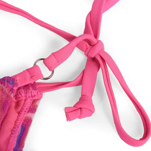 Vista 5 de ASBAYSON Bikini para mujer, traje de baño sexy a cuadros 3D de verano para la playa