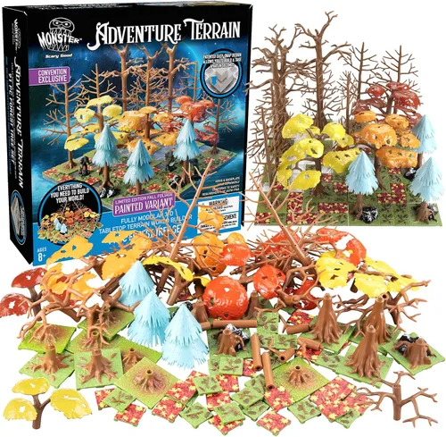 Vista 13 de Monster Adventure Terrain - Sistema de construcción intercambiable 3D, juego de expansión de caverna pintada de 141 piezas con base, construye
