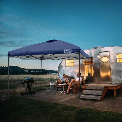 Vista 7 de KAMPKEEPER Cubierta de Repuesto Superior para Carpa Toldo Emergente con Ventilación de Aire y Correa Elástica Ajustable, Poliéster Resistente a Azul