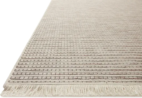 Vista 5 de Loloi Amber Lewis Malibu Collection MAB-04 - Alfombra decorativa Beige/Dove de 2 pies 3 pulgadas x 3 pies 9 pulgadas
