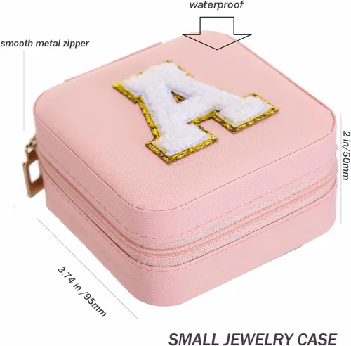 Vista 3 de Canboer Joyero pequeño de viaje, organizador de joyas, organizador de joyas, caja de artículos esenciales de viaje, regalos de cumpleaños