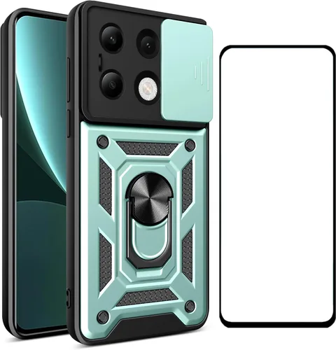 Vista 8 de Funda para Motorola Moto G 5G 2024 con protector de pantalla, funda protectora con protector de cámara, funda protectora con función atril para Moto