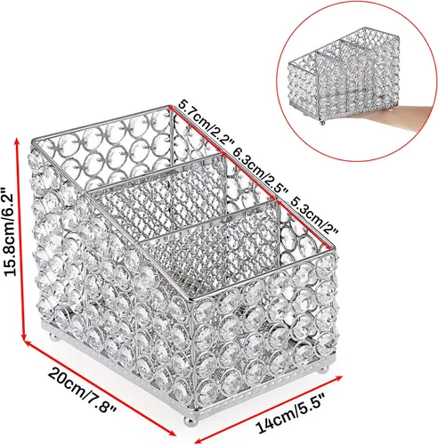 Vista 5 de Sumnacon Soporte de control remoto de cristal para mesa, magnífico soporte remoto de TV con 3 ranuras, elegante organizador de control remoto