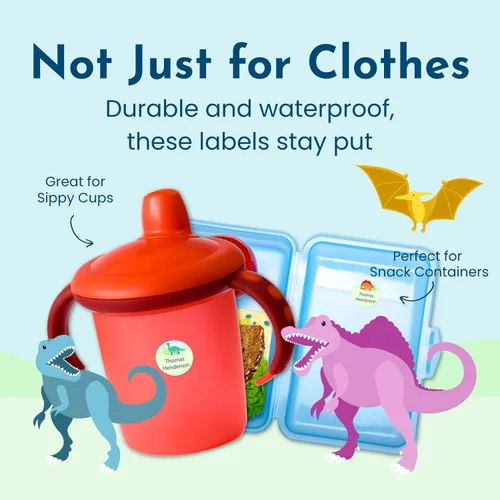 Vista 7 de Name Bubbles - Etiquetas circulares personalizadas para ropa infantil (80 etiquetas) - Calcomanías impermeables con nombre personalizadas