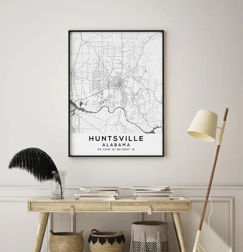 Vista 8 de Mapa de Huntsville, Alabama, Light 2 (8x10)