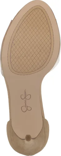 Vista 4 de Jessica Simpson Sandalias de tacón alto Daisile Peep Toe para mujer Gamuza de almendra/Tpu