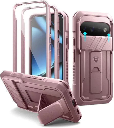Vista 40 de Dexnor Funda para Google Pixel 9 Pro XL con cubierta deslizante para cámara y protector de pantalla integrado y soporte de alta resistencia, funda
